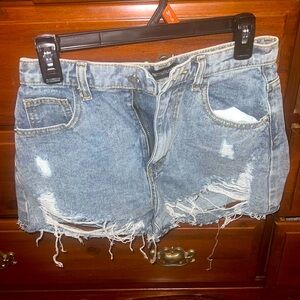 Pretty little things distressed denim shorts
